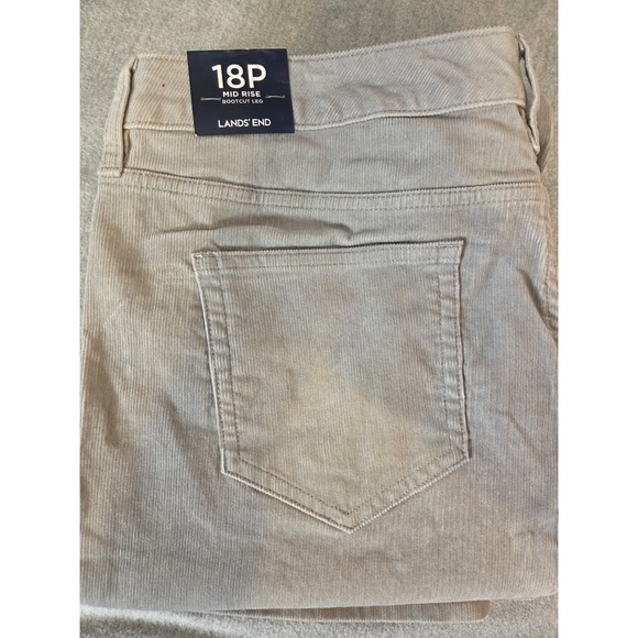 Lands' End Pants - Lands End Womens 18P Corduroy Pants Bootcut Leg Mid Rise Gray Stretch NEW